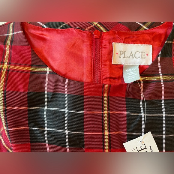 The Children's Place Girls Plaid Satin Tiered Fit & Flare Dress Size 6X-7 NWT - Picture 8 of 8
